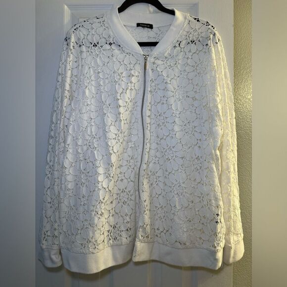 Torrid white lace zip jacket - Picture 1 of 3